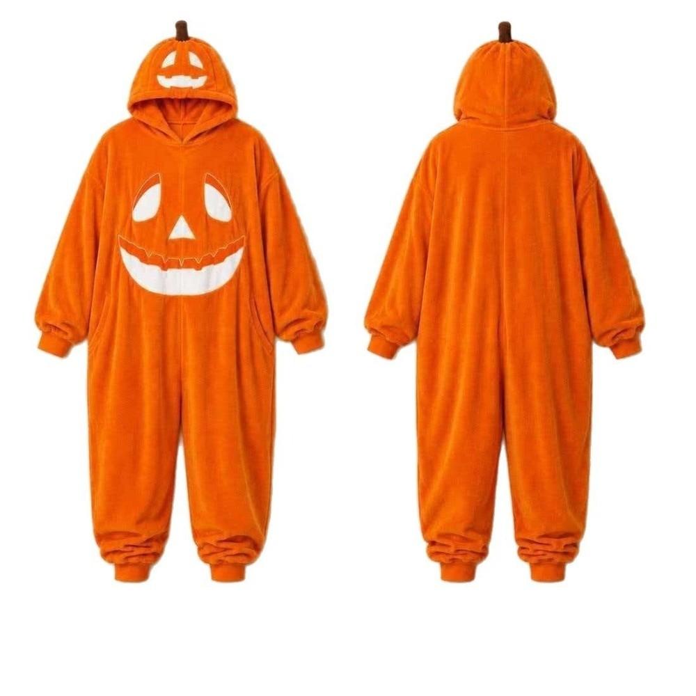 Hooded Halloween Pumpkin Costume Full Body Jack-o'-lantern Costume Halloween Party