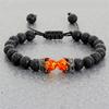 Adjustable Smooth Surface Men Bracelet Stone Crown Charm Braided Wristband Jewelry Accessory