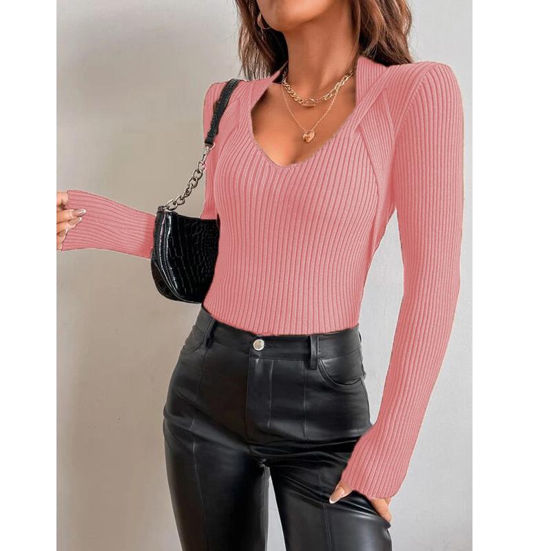 Женская мода с длинным рукавом повседневный пуловер топы осень зима Femme Knit Pull свитер
