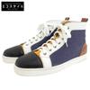 Lewis FLAT Denim and Leather High-top Sneakers, Men's, Multicolor, Size 40 1/2 Shoes 40.5 multicolorUsed