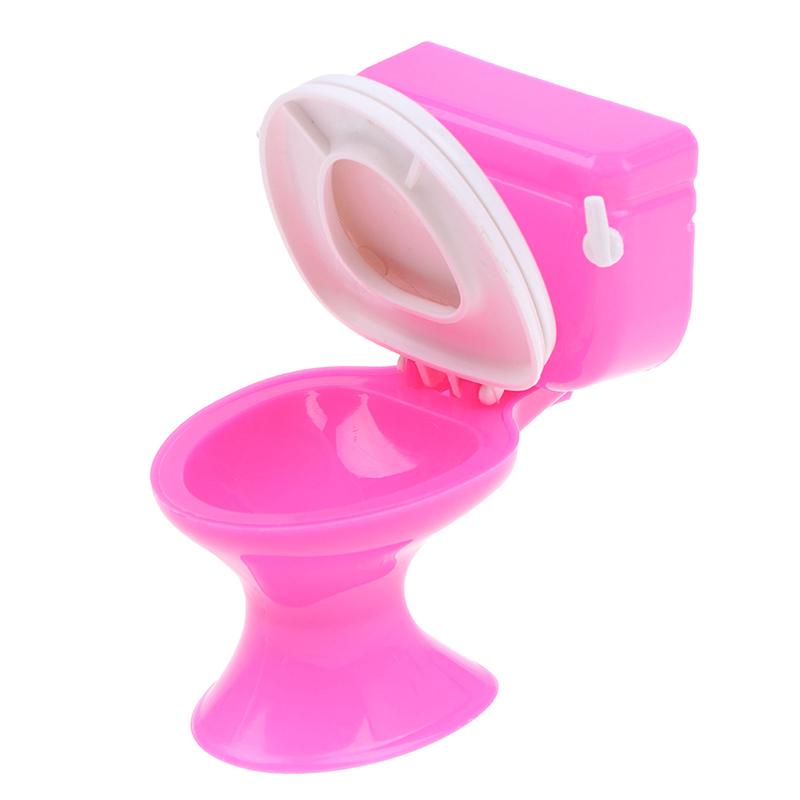 Dollhouse Furniture Bathroom Toilet Doll House Miniature Baby Pretend Toys