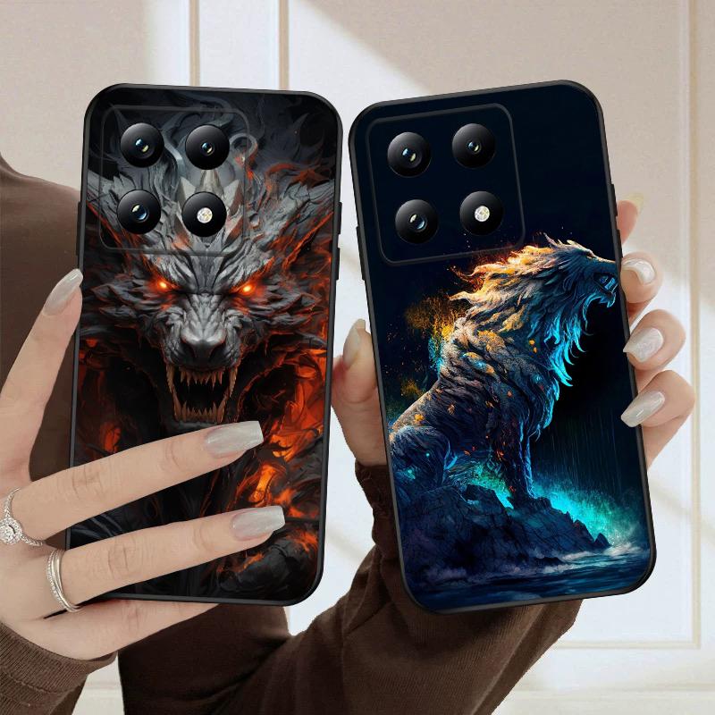 Светящаяся голова льва для Xiaomi 11T 11 Ultra 12 12T Pro 14 15 13 Lite Mi Poco M4 5 M7 5G X4 X5 M6 C75 Pro X6 4G мягкий чехол для телефона