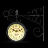Retro Double Sided Iron Wall Bracket Clock Office Home Living Room Decoration