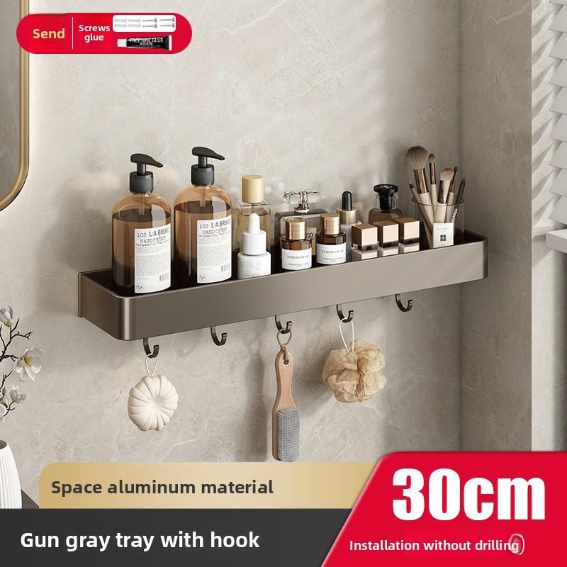 Алюминиевая полка для ванной комнаты Gun Gray для душевой и туалетного хранения