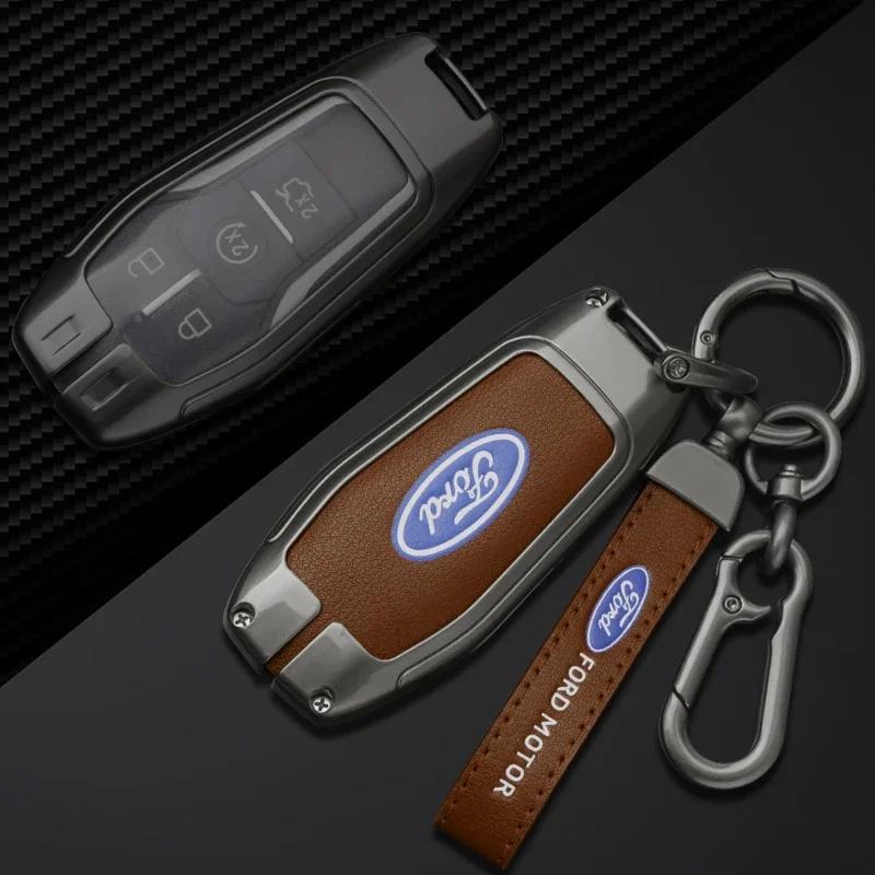 New 2026 Car Sticker 2025 Hot Zinc Alloy Car Remote Key Case Cover For Ford Fusion Mondeo Mustang F-150 Explorer Edge 2015 2016