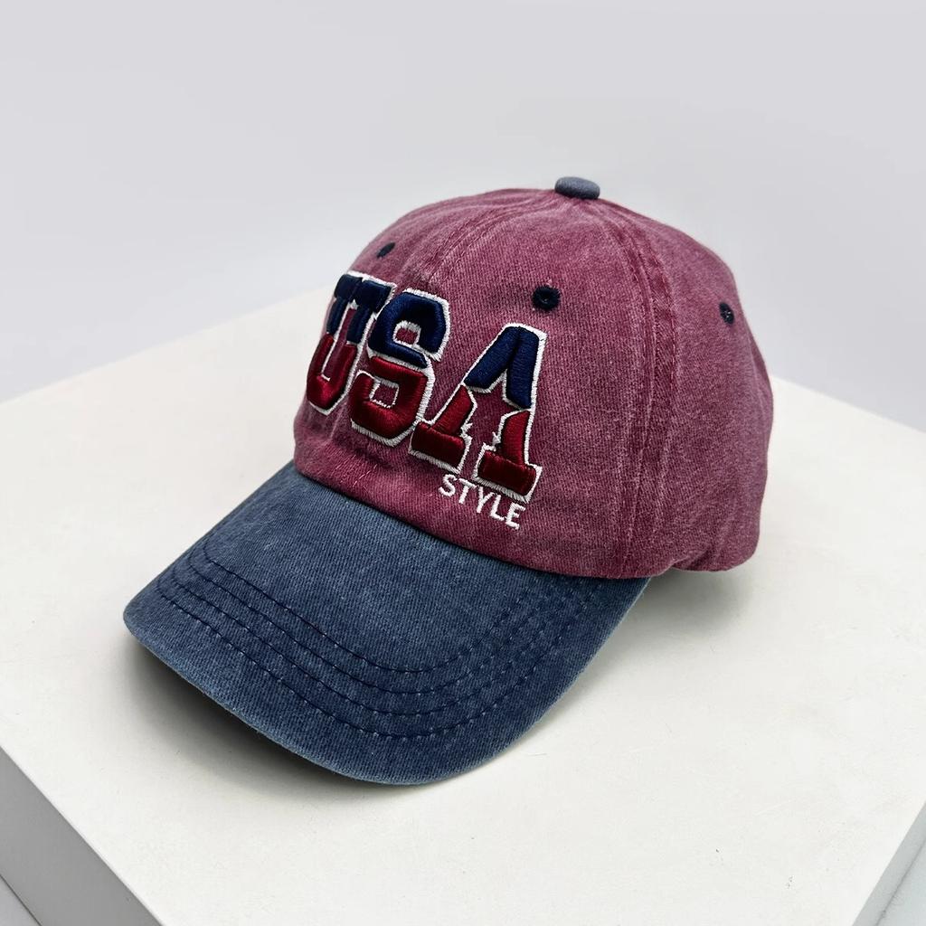 Поношенная старая вышитая бейсболка Вышитая бейсболка Европейская и американская ретро Универсальная защита от солнца бейсболка