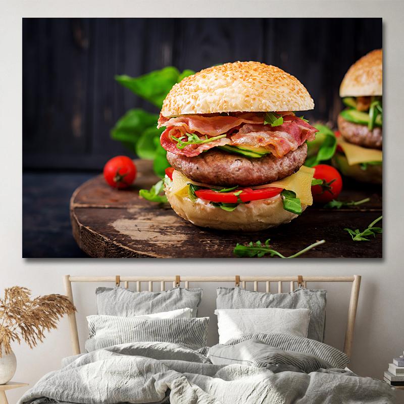 Картины быстрого питания в американском стиле, картины на холсте, гамбургер, картофель фри, постеры для хот-догов и принты для гостиной, кухни, настенный декор