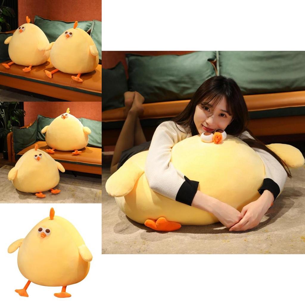 Милая плюшевая игрушка в виде жёлтого цыплёнка для детей и взрослых. Мягкая и приятная на ощупь набивная игрушка.
