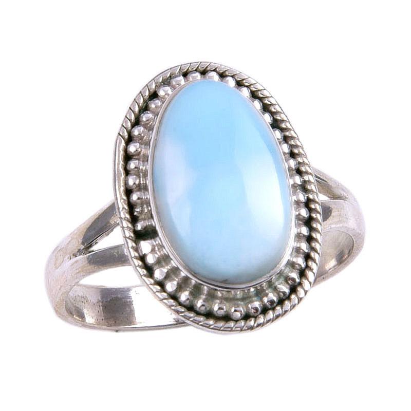 Кольцо из стерлингового серебра 925 пробы с драгоценным камнем Natural Republic Larimar S.9 S7J69