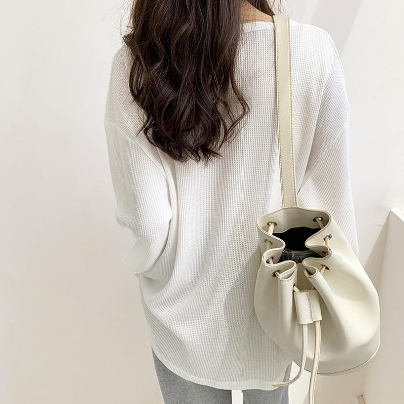 Повседневные свободные женские футболки в вафельную клетку, весна-лето, хлопковые женские футболки с длинными рукавами и v-образным вырезом, топы