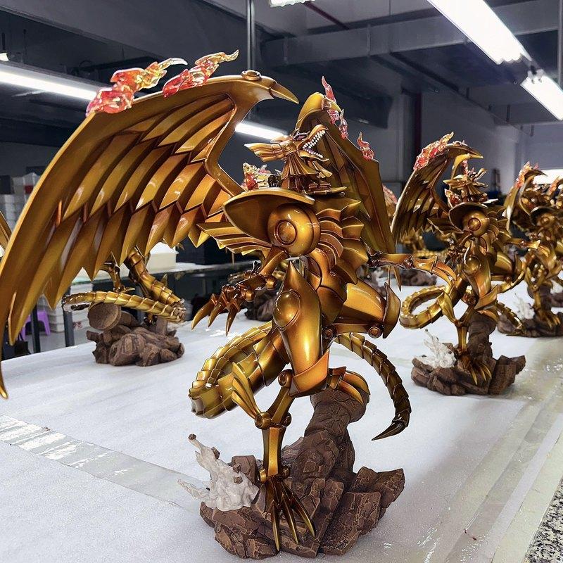 Yu-Gi-Oh Аниме Монстры Дуэлей Настольное Украшение Статуэтка Крылатый Дракон Три Иллюзорных Бога Коллекционная Фигурка Они Модель Подарок Подвижная Артикулированная Масштаб