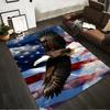 Soaring Bald Eagle with American Flag Background Non-slip rug suitable for living room and bedroom sofas