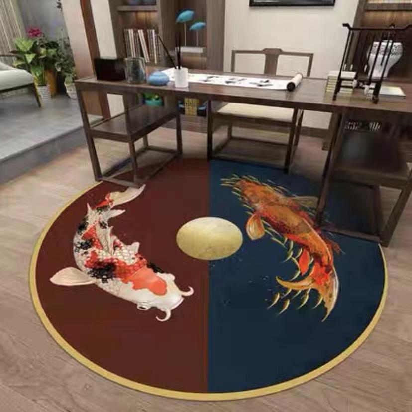 Новый китайский круглый ковер в китайском стиле для гостиной, спальни, кабинета, круглого одеяла в стиле Чжучжоу, модного журнального столика в национальном стиле, коврика для кровати, одеяла