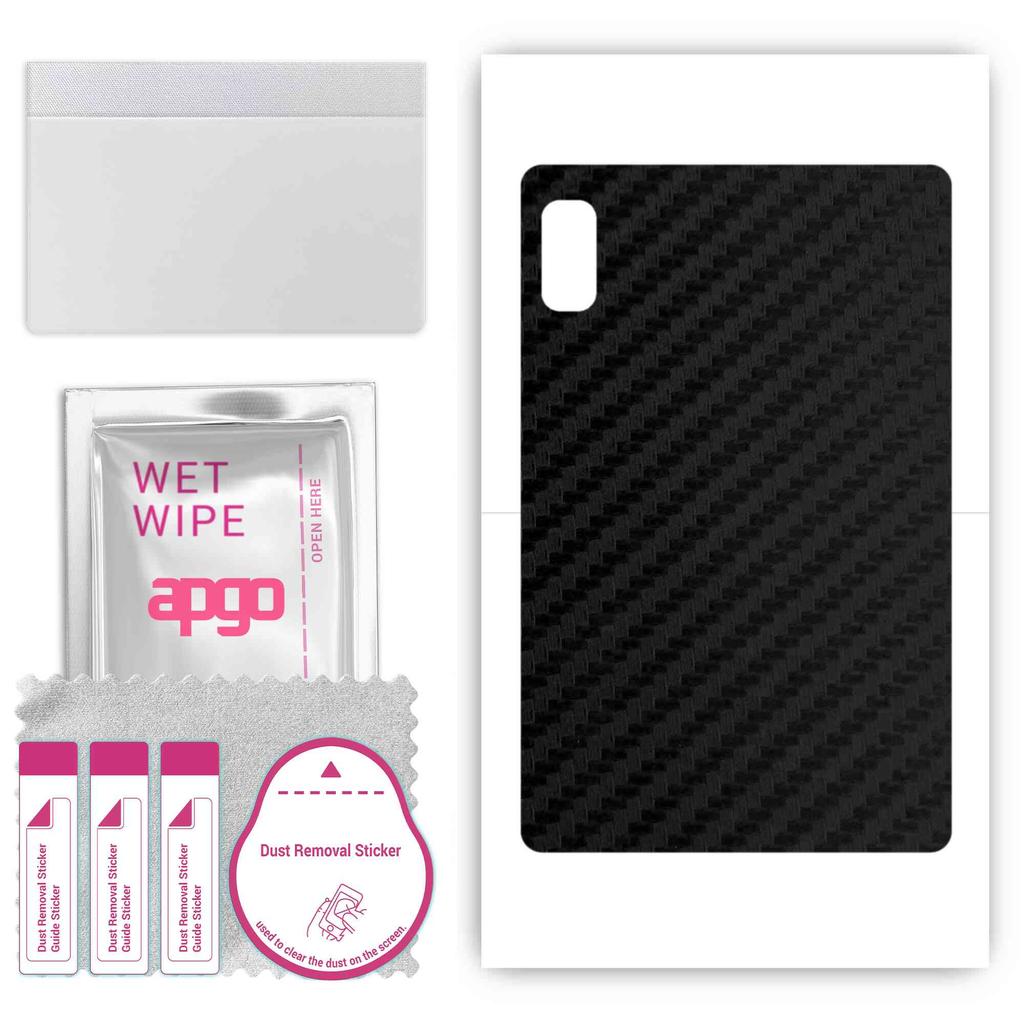 apgo Protective Skin Sticker for the back compatible with Lenovo Tab M9 WiFi, Wrap Film, Foil, Vinyl - Pattern Carbon Black