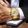 Men's Multifunction Quartz Watch Chronograph Luminous Water-Resistant Luxury Golden Steel Bracelet Men Moonswatch