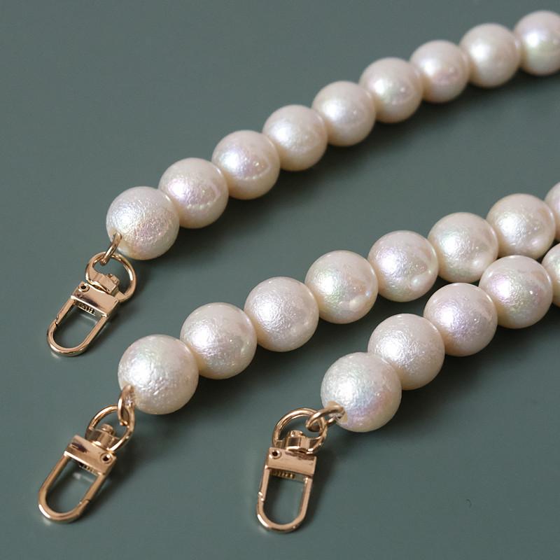 Новая модная женская сумка, аксессуары для сумок, белый жемчуг, цепочка из акриловой смолы, роскошный однотонный ремешок, женский плечевой клатч, цепочка с ручкой