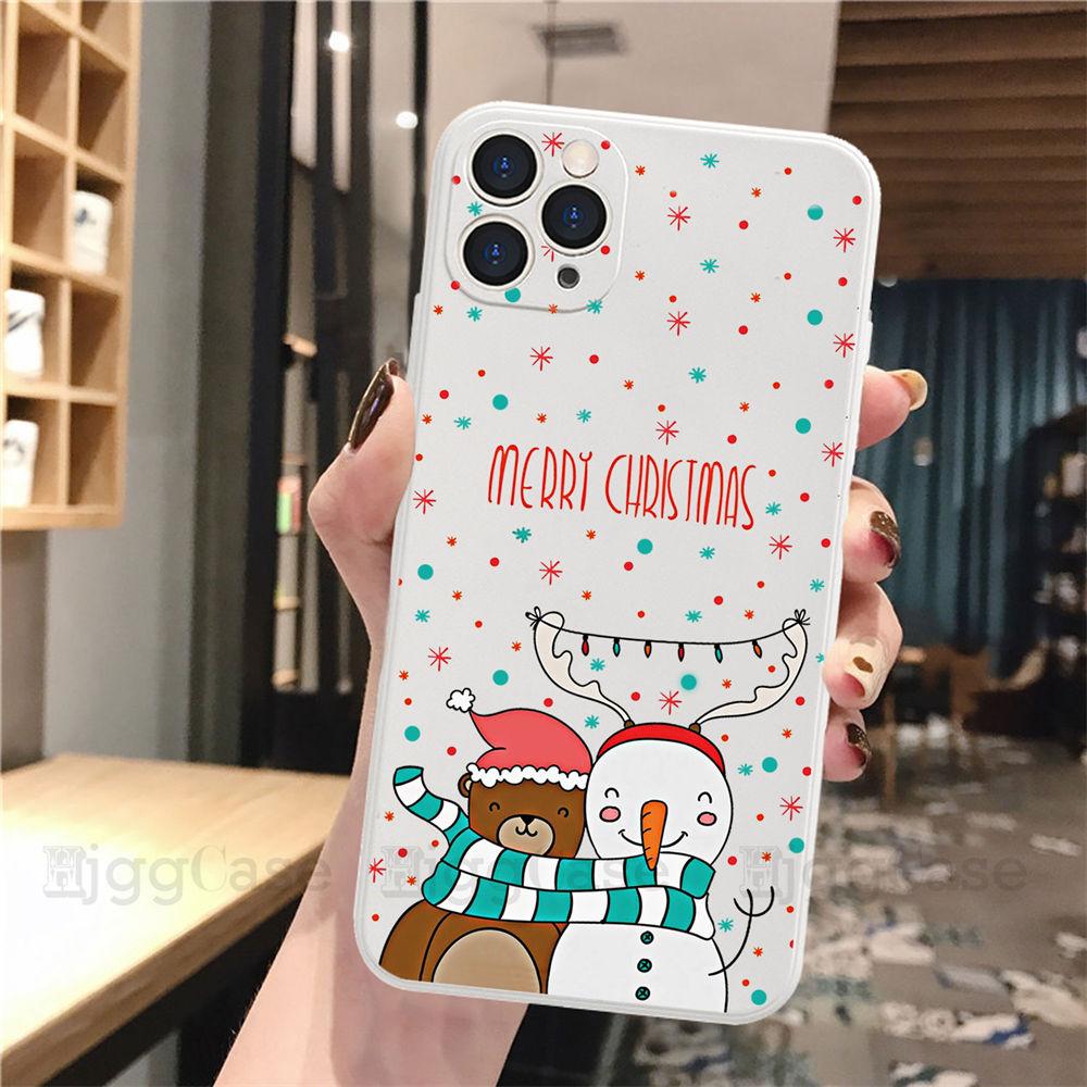 Белый чехол для телефона в подарок на Рождество и Новый год для iPhone 13 Pro 11 Pro Max 12 mini XS XR SE 8 7 Plus, модный чехол для девочек Fundas
