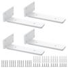 HIMOMO Hidden Shelf Brackets, Set of 4, 15cm Long, 5mm Thick, Maximum Load Capacity 70kg, Heavy-Duty, Heavy-Duty Iron Brackets, Invisible Shelf Bracke