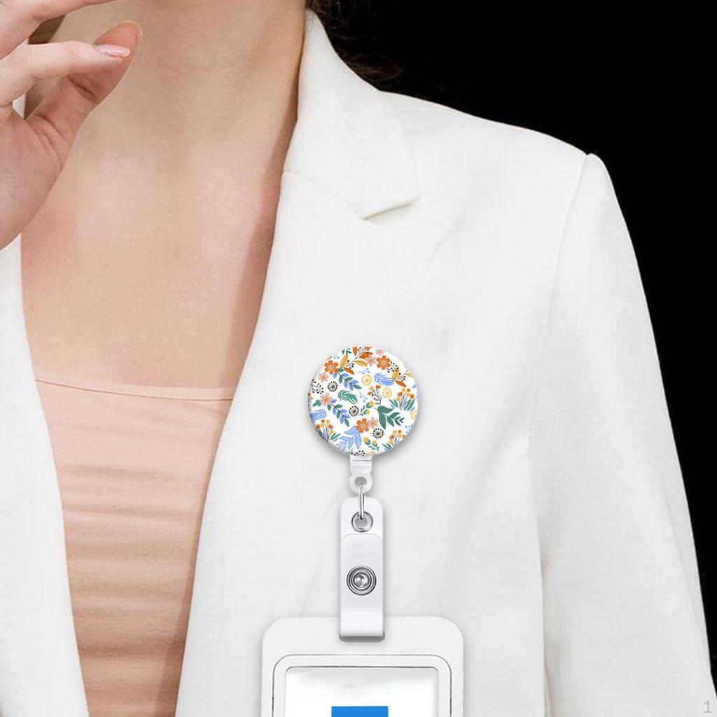 Выдвижной держатель для бейджа для медсестры, катушкодержатель для удостоверения личности, зажим для имени, универсальный милый с поворотным механизмом типа «крокодил»