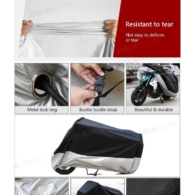 BLALION Motorcycle Cover Waterproof All Season Dustproof UV Protective 210D Oxford Cloth Wear-resistant Fabric Motorbike Cover