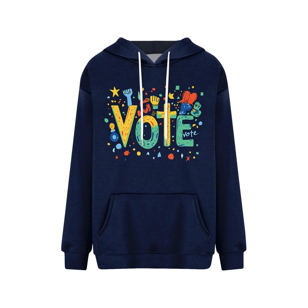 Women's Fashion Casual Long Sleeve Hooded Printed Sweatshirt