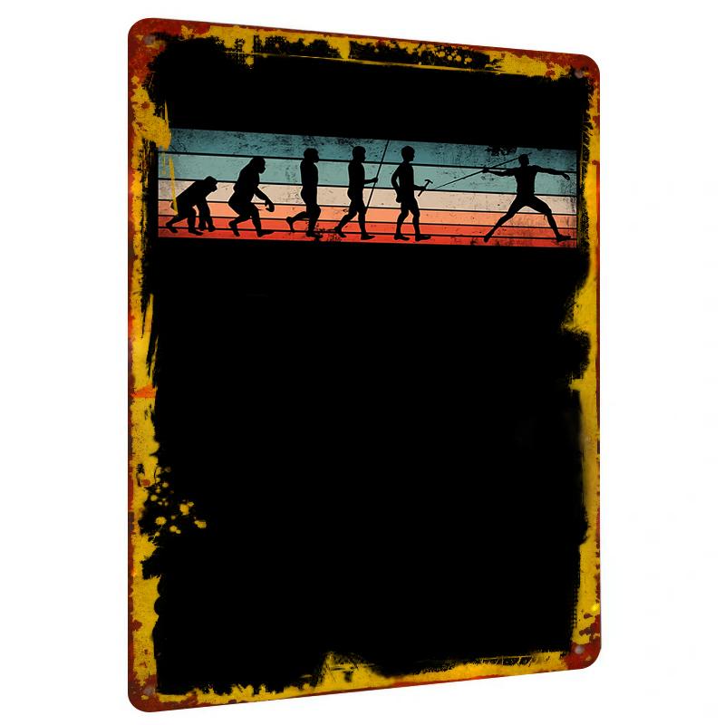 Human Evolution Silhouette Metal Wall Art Vintage Home Decor Gym Study Room Decorative Hanging