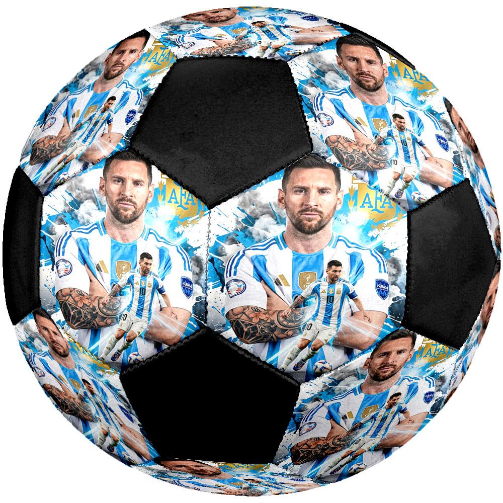 Lionel Messi Size 5 Soccer Ball, Machine-Stitched PVC, Durable & High Bounce, All Ages Fit, fan merchandise, matches & outdoor use.