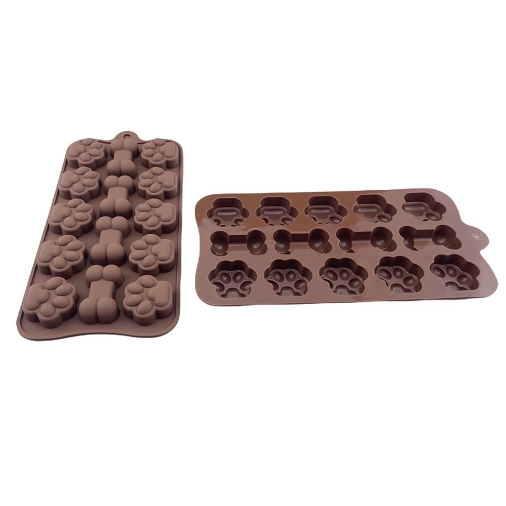 Silicone Chocolate Mold Dog Bone Cat Paw Pudding Jelly Mold Reusable Cake Baking Tool Jelly
