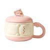 Милая Девочка Мультяшная Пухленькая Керамическая Кружка с Крышкой Подставка для Мобильного Телефона Чашка Подарок на День Рождения Чашка для Воды Сувенир