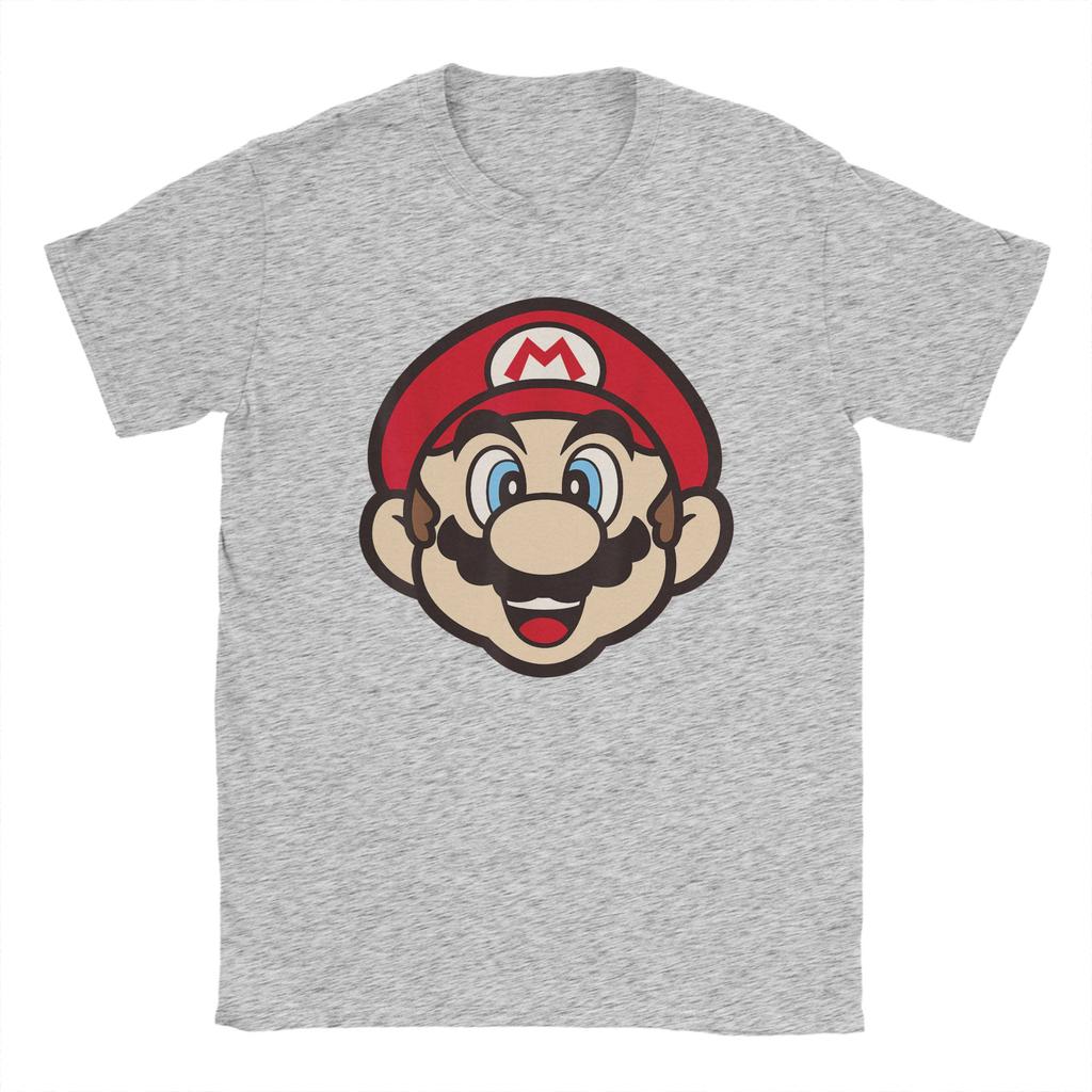 Mens Marios Big Face T Shirts Pure Cotton Clothes Vintage Short Sleeve Round Neck Tee Shirt New Arrival TShirts