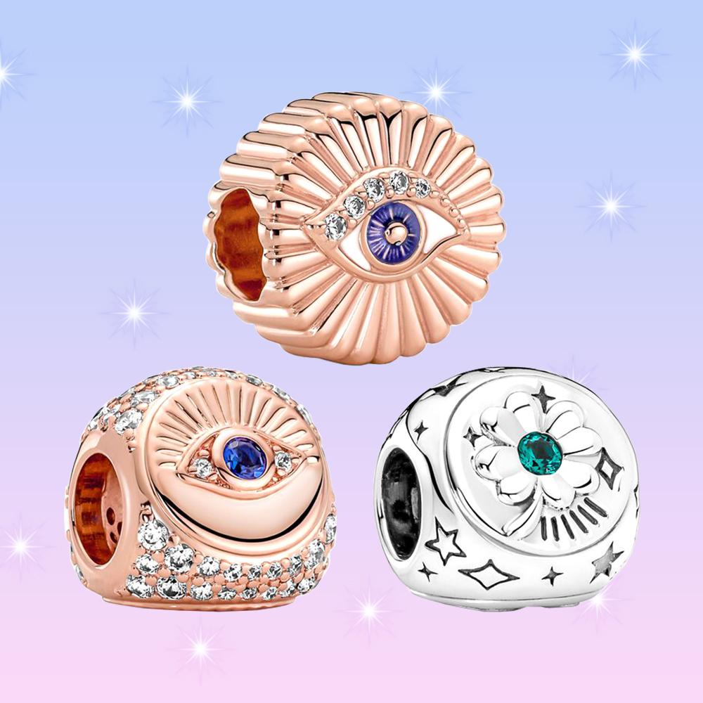 S925 серебряные цвета и сверкающие всевидящие глаза, очаровательные забавные ювелирные аксессуары для женских браслетов, изготовление своими руками