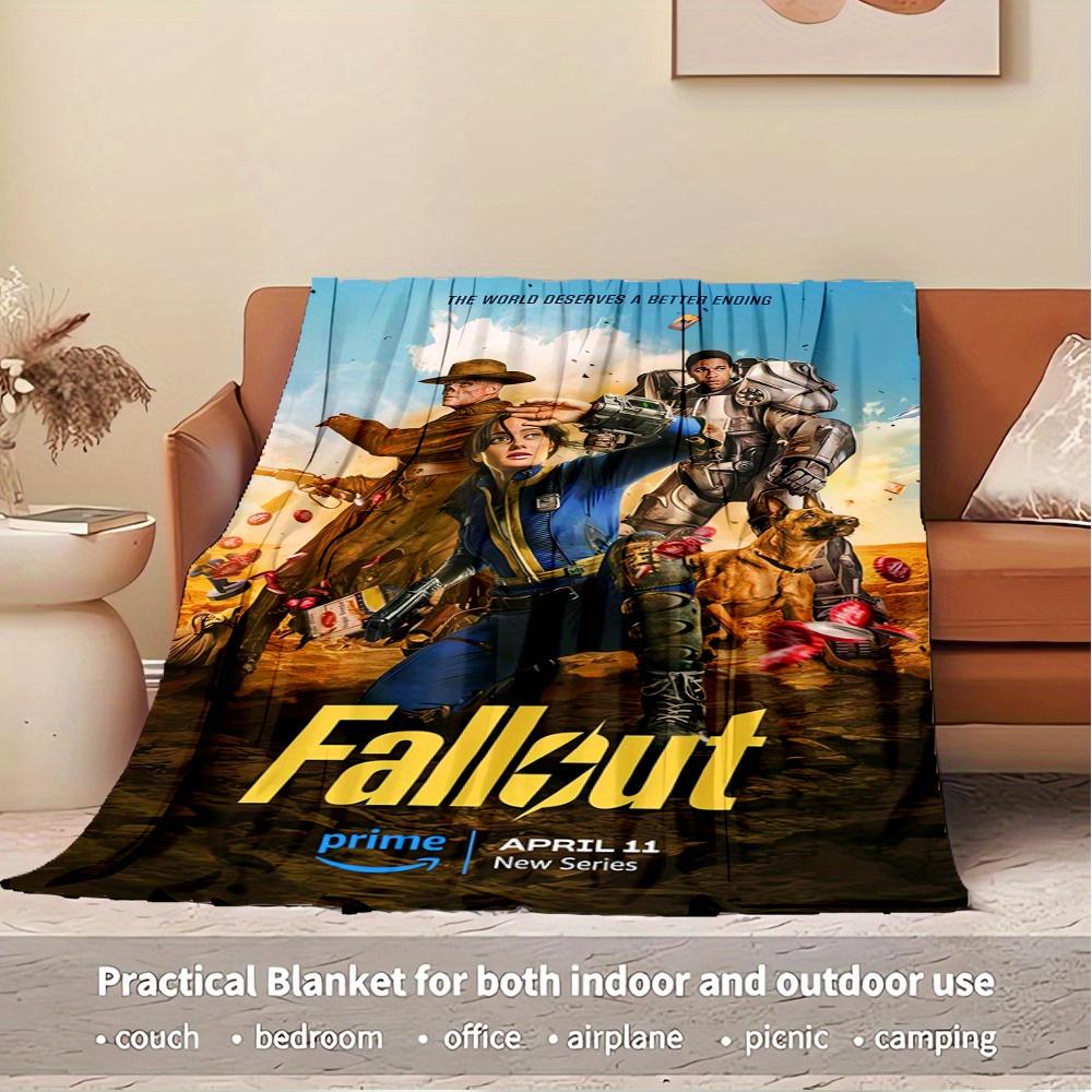 Для фланелевого одеяла в стиле Fallout, Глэм-стиль, Цифровая печать, Всесезонный комфорт, Износостойкое, Вязаное мастерство, Полиэстер, с Ап