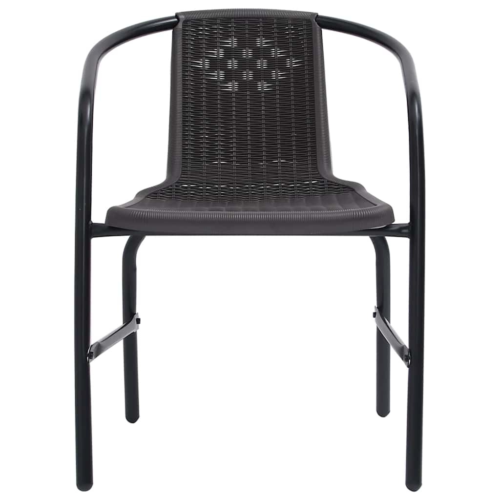 Garden Chairs 8 pcs Wicker Effect Plastic and Steel 110 kg Capacity