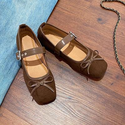 Весна и лето новая французская ретро мода универсальные туфли-лодочки с плоской подошвой и легким вырезом, женские туфли с бантом на носке, женские