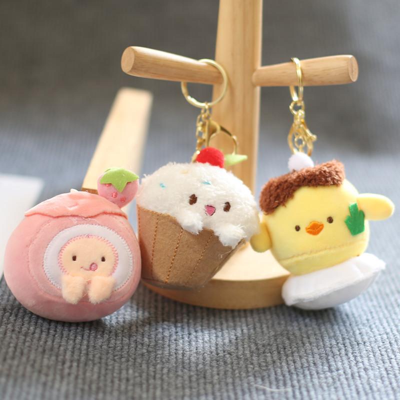 Chicken Cherry Pendant Plush Toy Keychain Stuffed Animal Accessory For Teens