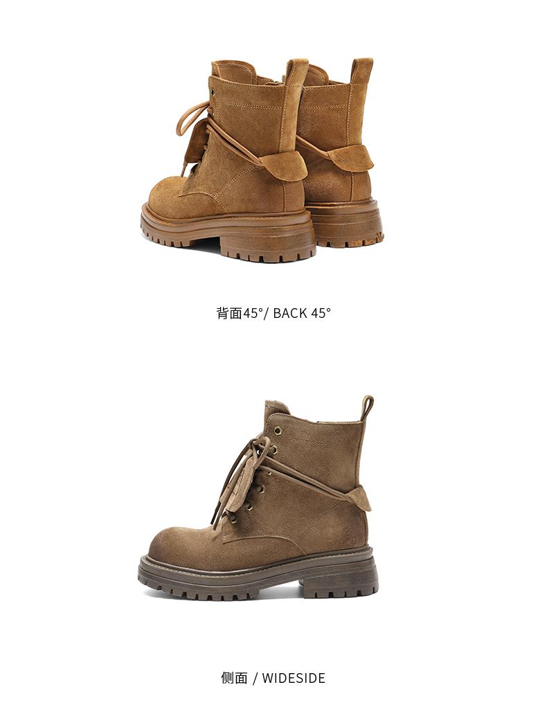 Belle Retro Toe Gloss Martin Boots for Women
