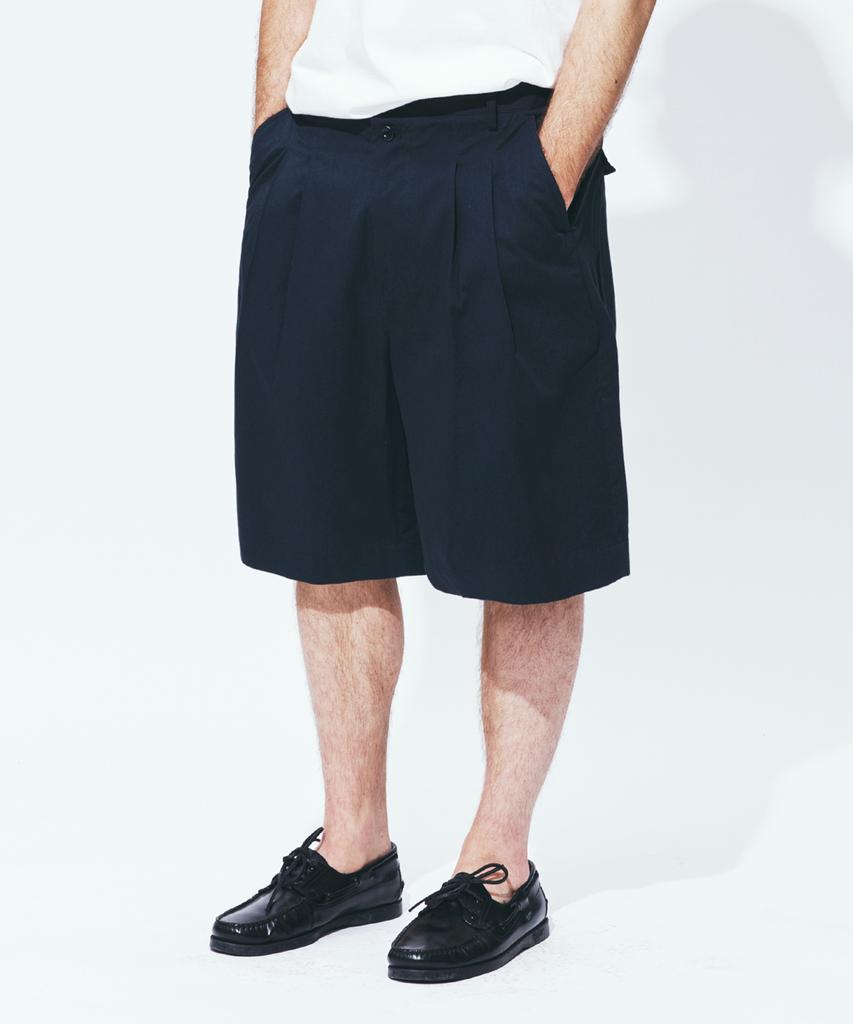 UNIFORM BRIDGE Two Tuck Bermuda Short Pants Vintage Navy