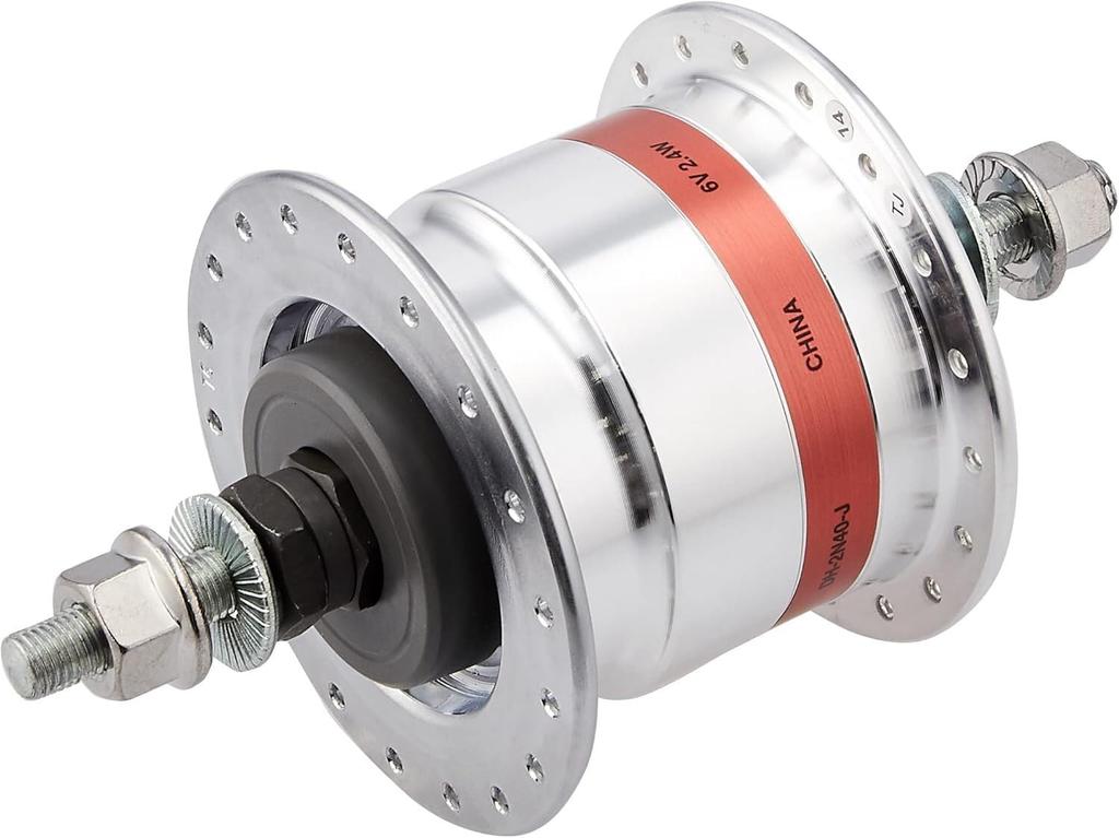 SHIMANO Втулка динамо серебристая 36H гайка тип J2 ADH2N40JDS DH-2N40 6V-2.4W OLD93mm