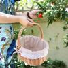 Ивовые Ротанговые Корзинки для Цветочниц Хранение с Ручкой Плетеная Корзина Ручной Работы Контейнер для Пикника Корзина для Цветочных Композиций