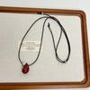 Adjustable Sweater Chain Red Water Drop Pendant Necklaces New Women Necklace  Autumn/Winter