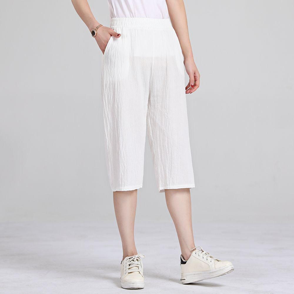 Summer Women's Korean-Style High-Waist Wide-Leg Pants - Cotton & Linen, Loose Fit, Lightweight, 2023 Edition