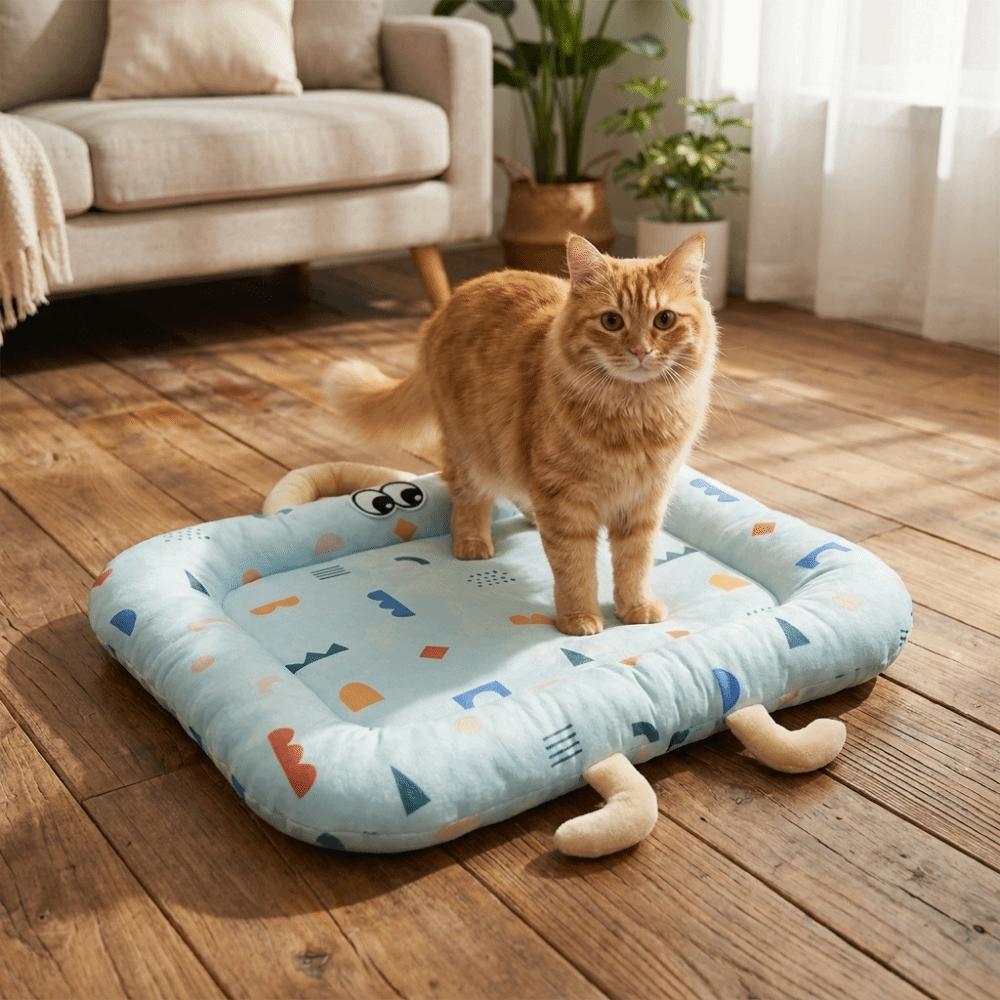 Cartoon Summer Dog Bed Nonslip Pet Cooling Nest Cute Ice Silk Cushion  Pet Sleeping
