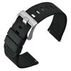 ANNEFIT Nylon Watch Military Watch Replacement Nylon Strap with Cloth Quick Release Buckle Band, Band, 18mm, Two-Piece Finish, Black/Silver