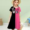 Girls 3D Print Two Colored Butterfly Dresses Kids Girl Party Short Sleeved Princess Dress 3D Print Dress