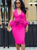 Women Bodycon Dresses Plus Size Party V Neck Ruffles Evening Sleeveless Ruffles Flower Slim Fit Celebrate Date Out African Dress Outfits
