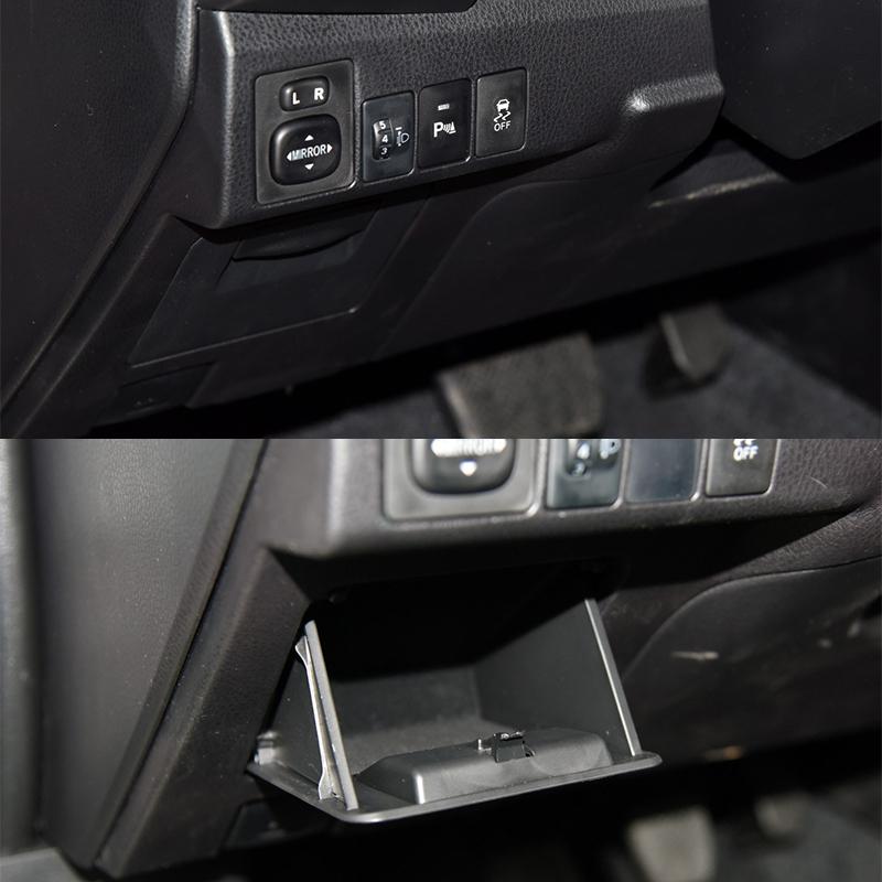 Салон автомобиля, приборная панель, нижний левый ящик для хранения водительских прав, боковой ящик для монет, бардачок для Toyota Corolla Levin