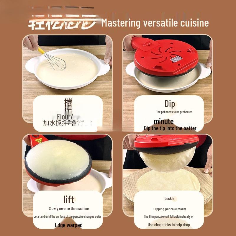 Electric Crepe & Pancake Maker: Spring Roll, Layered Pancake, Breakfast & BBQ Griddle.