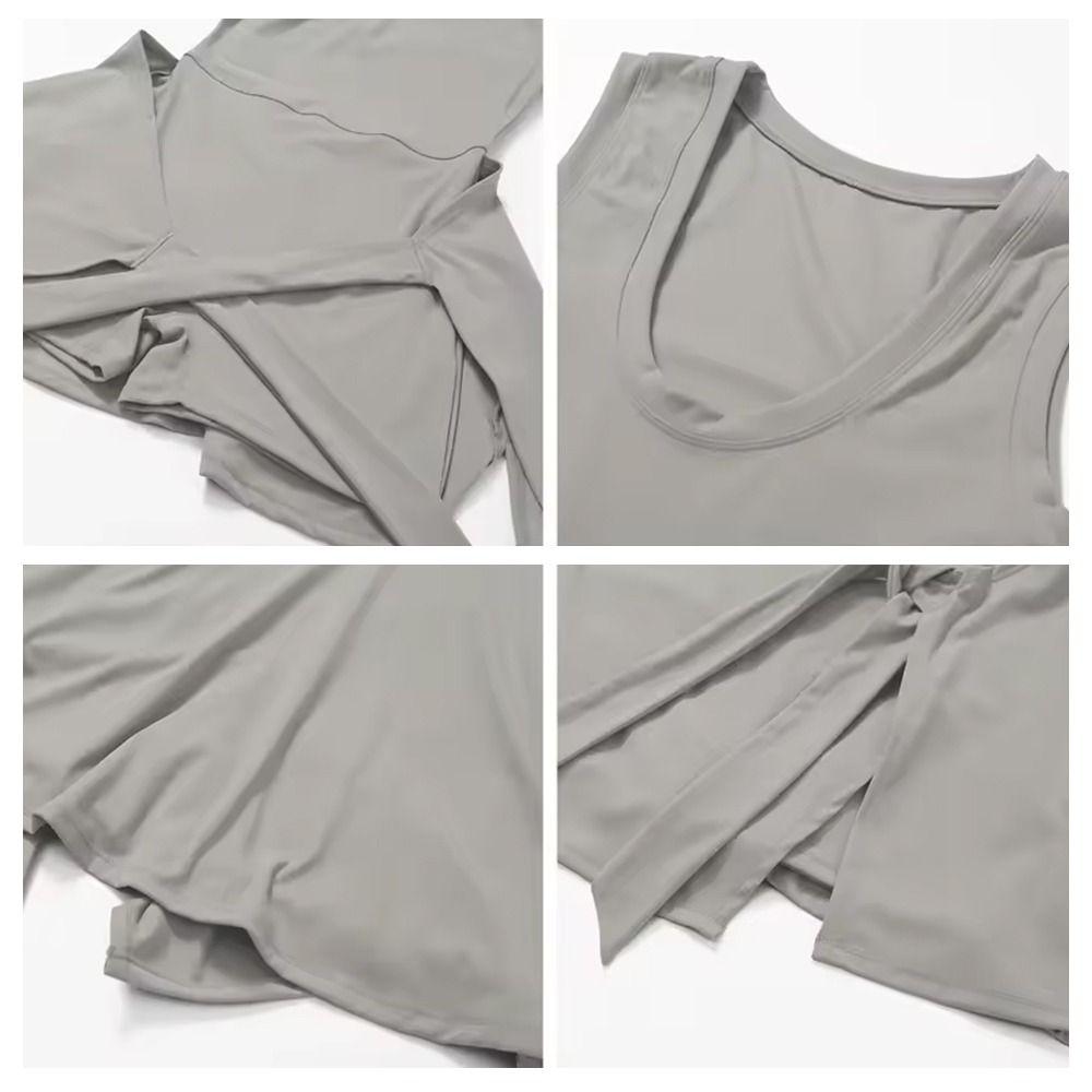 Sleeveless Women Tennis Dress U-Back Workout Romper Dress Badminton Skirts Women's Clothing