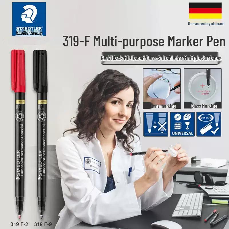 Маркер Staedtler 319 F, на масляной основе, многоцелевой, 0,6 мм, красный/черный
