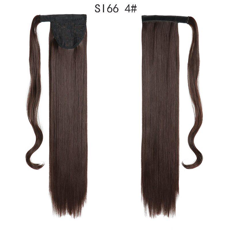 LISI HAIR Long Straight Wrap Around Clip In Ponytail Hair Extension Heat Resistant Synthetic Pony Tail Fake Hair
